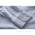 Blue Stripes Slim Fit Long Sleeves Men Shirts